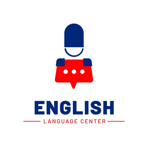 flat design english logo design
