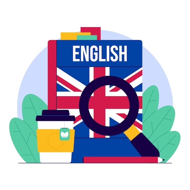 Free vector flat design english school illustration