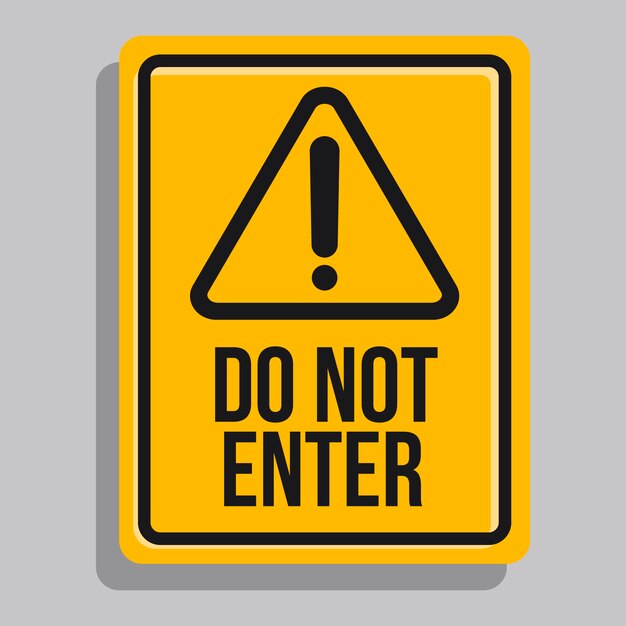 Flat design do not enter sign design