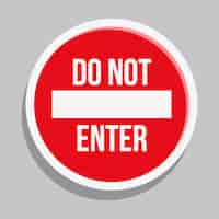 Free vector flat design do not enter sign design