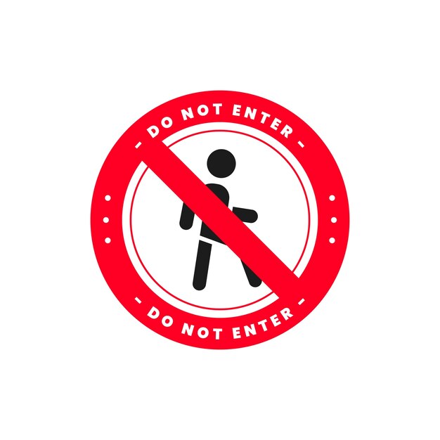 Flat design do not enter sign design