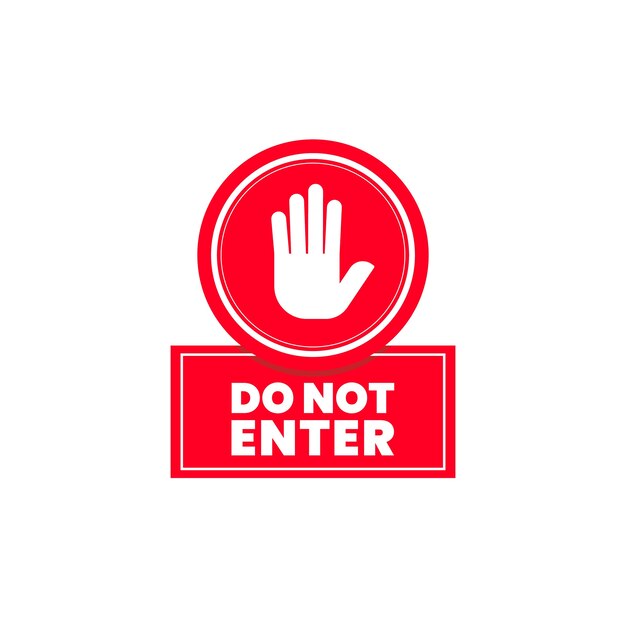 flat design do not enter sign design