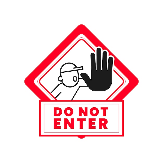 Flat design do not enter sign design