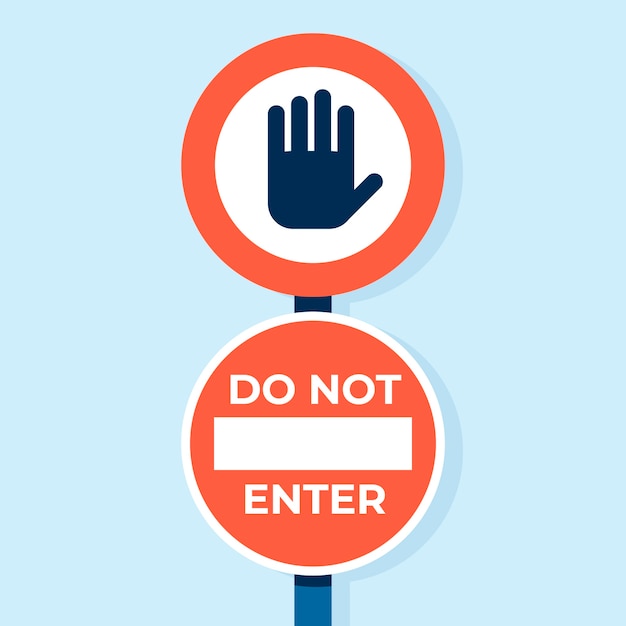 Free vector flat design do not enter sign design