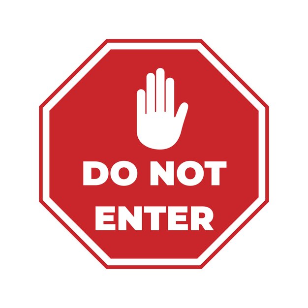 Flat design do not enter sign