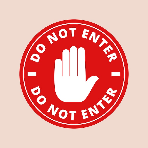 Flat design do not enter sign