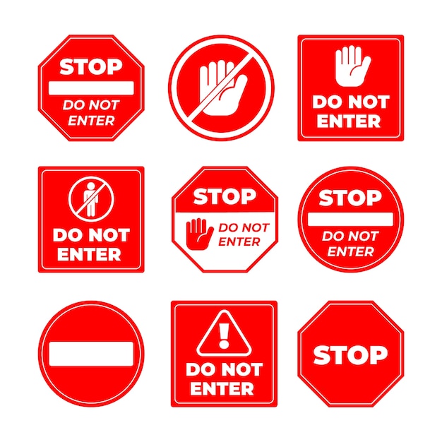 Free vector flat design do not enter sign