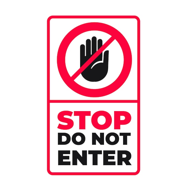 Flat design do not enter sign