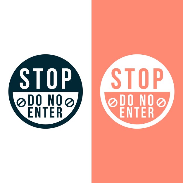 Flat design do not enter sign