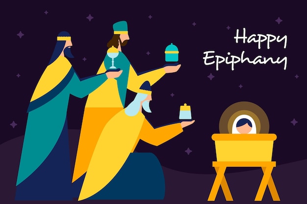 Free vector flat design epiphany day