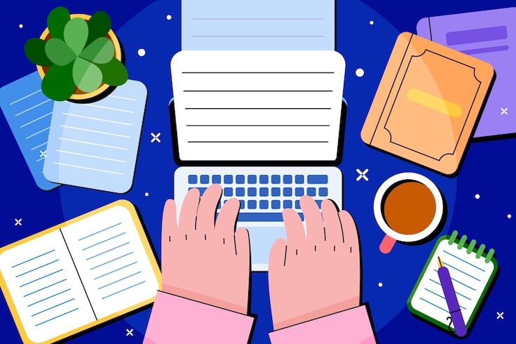 Free Vector flat design essay illustration