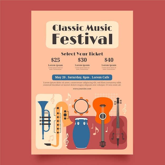 Free vector flat design event poster template