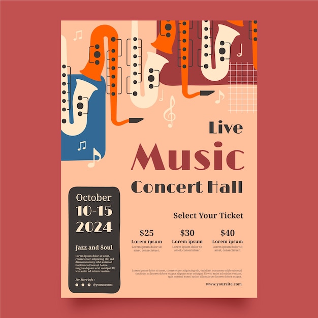 Flat design event poster template