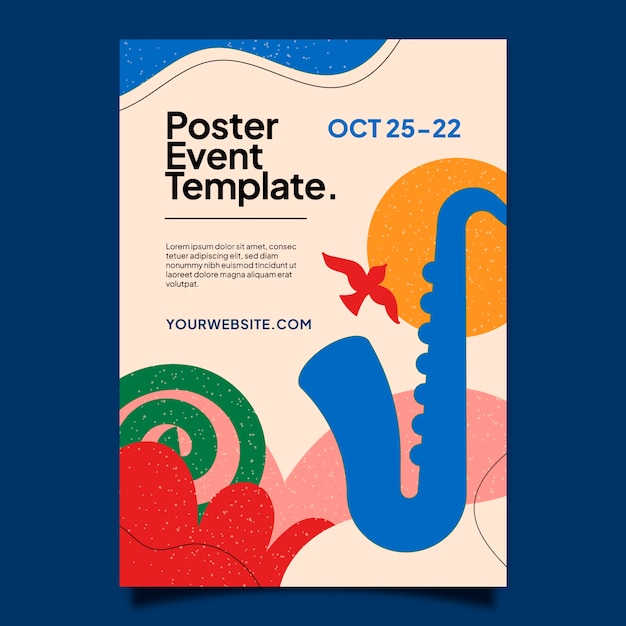 Free vector flat  design event poster template