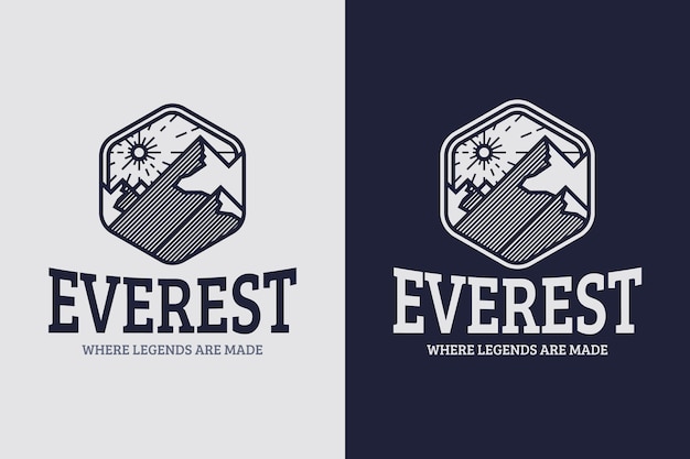 Бесплатное векторное изображение Шаблон логотипа эверест в плоском дизайне