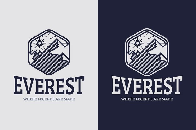 Шаблон логотипа эверест в плоском дизайне