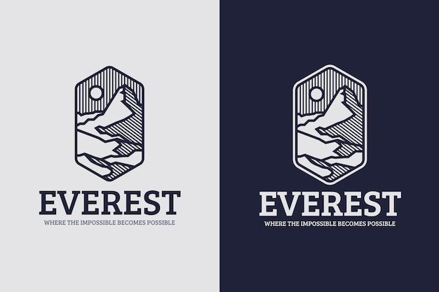 Modello di logo everest design piatto