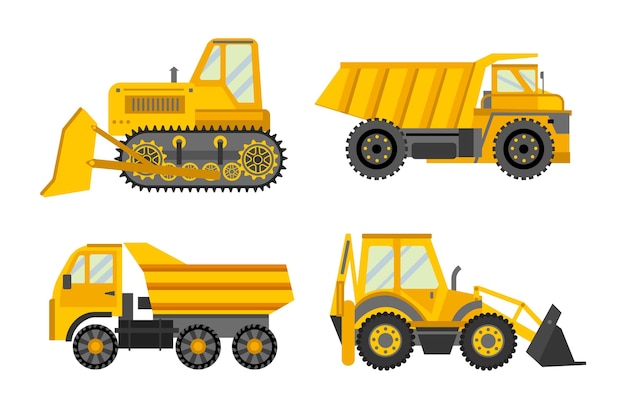 Flat design excavator collection