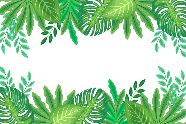 フラットなデザインのエキゾチックな緑の葉の背景