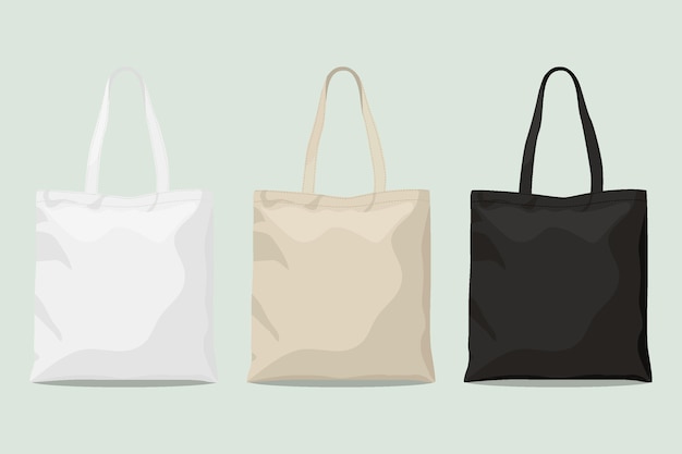 Flat design fabric bag collection