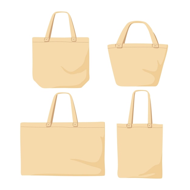 Free vector flat design fabric bag collection