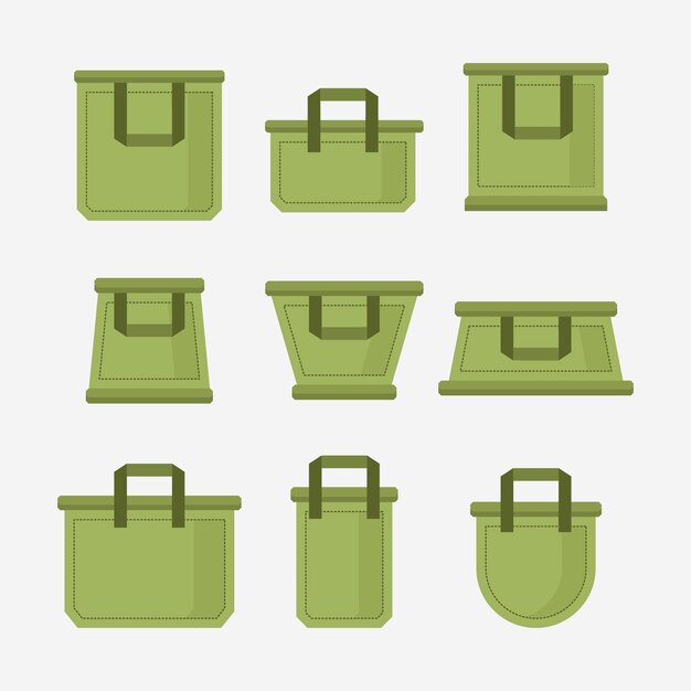 Free vector flat design fabric bag collection