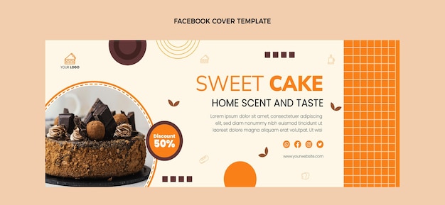 Free vector flat design facebook cover