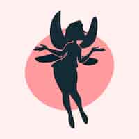 Free vector flat design fairy silhouette illustration