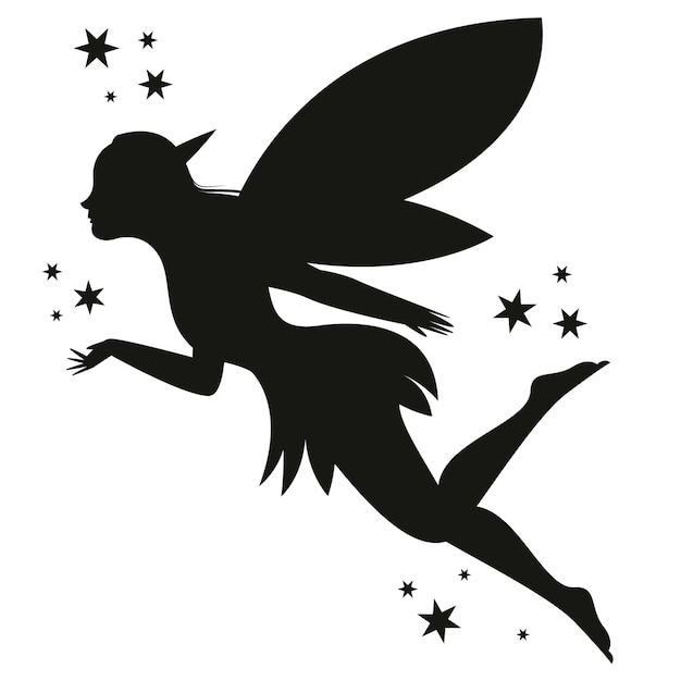 Free vector flat design fairy silhouette illustration