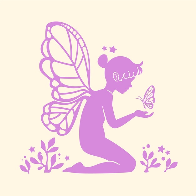 Free vector flat design fairy silhouette illustration