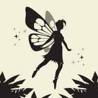 Free vector flat design fairy silhouette illustration