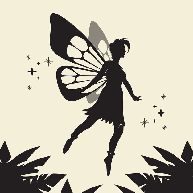flat design fairy silhouette illustration