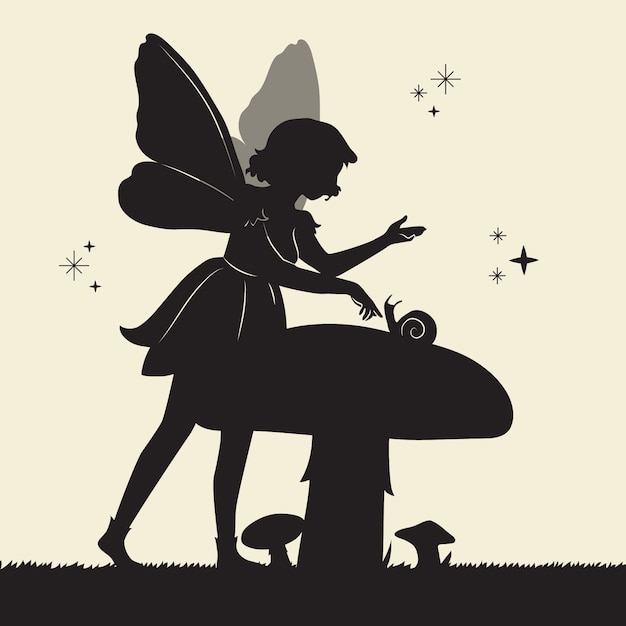 Free vector flat design fairy silhouette illustration