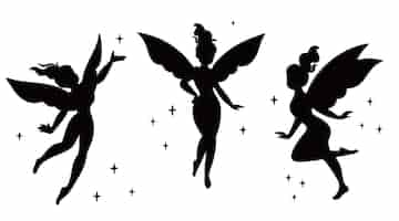 Free vector flat design fairy silhouette illustration