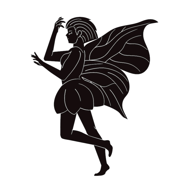Free Vector flat design fairy silhouette illustration