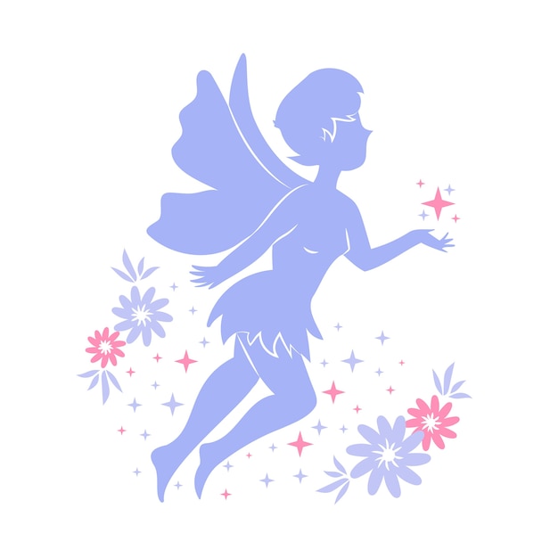 Free vector flat design fairy silhouette illustration