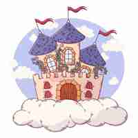 Free vector flat design fairytale castle