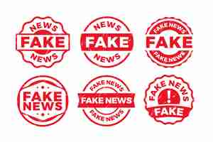 Free vector flat design fake news stamp set