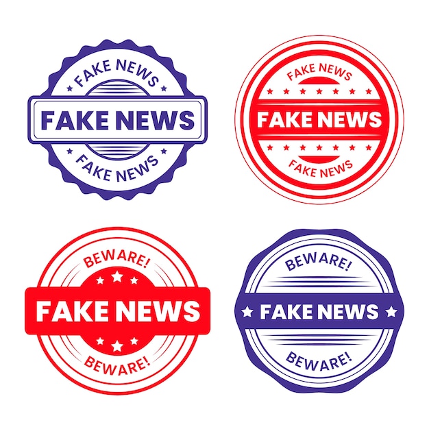 Free vector flat design  fake news stamp