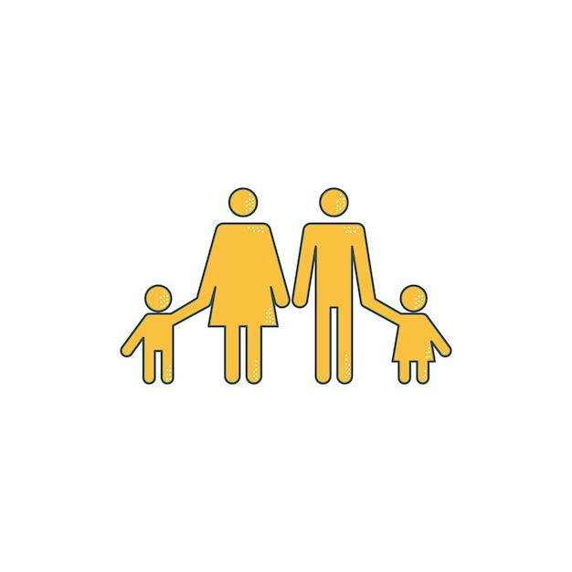 Flat design family symbol