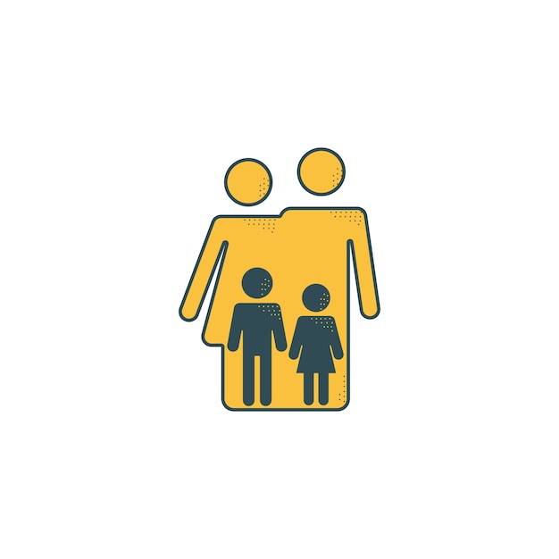Flat design family symbol
