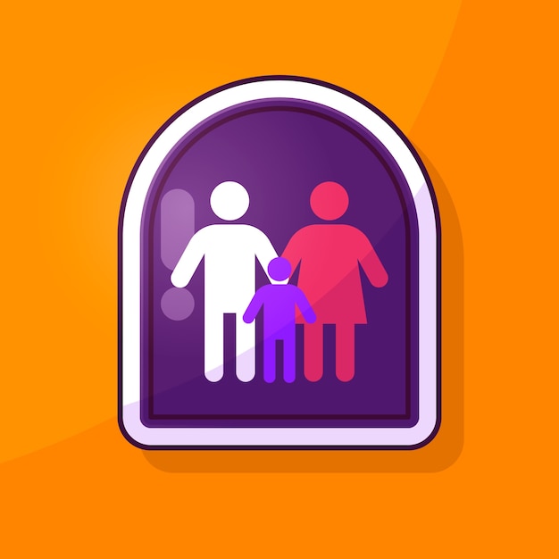 Flat design family symbol