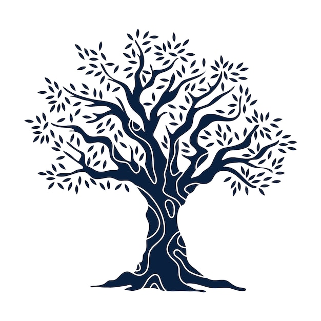 Flat design family tree silhouette