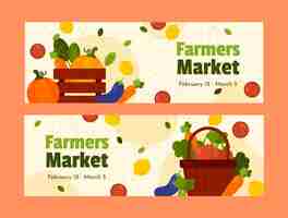 Free vector flat design farmers market banner