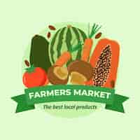 Free vector flat design farmers market illustration