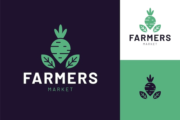 Плоский дизайн логотипа фермерского рынка