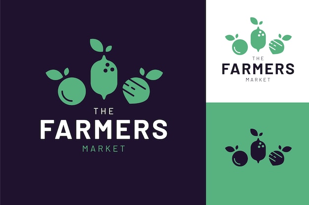 Flat design farmers market logo
