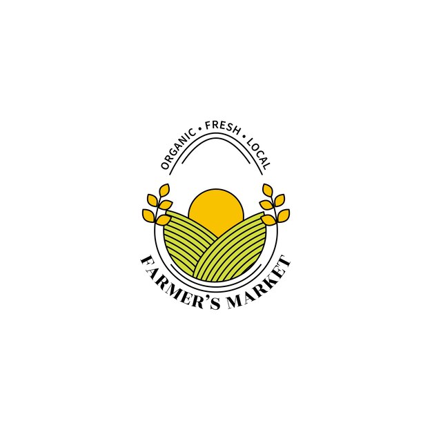 Flat design farmers market logo