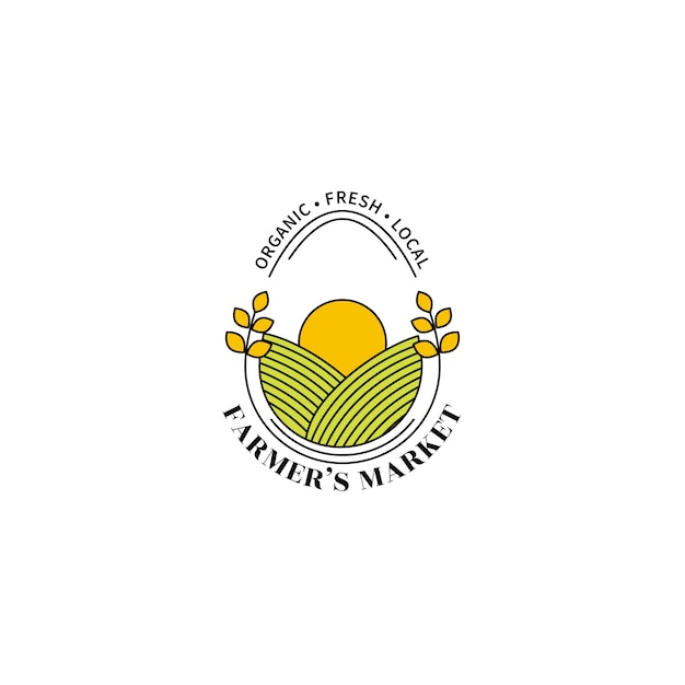 Flat design farmers market logo