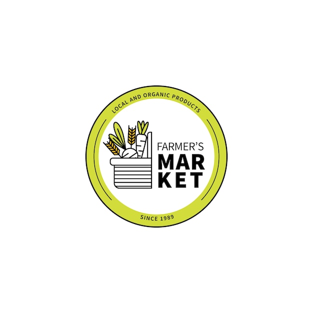 Flat design farmers market logo